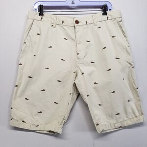 Indian Terrain Authentic Jeanswear Chino Shorts Oxford Shoe Print Slim Fit 34